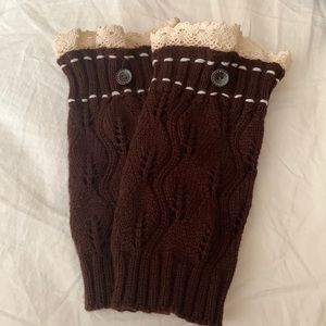 Women's Crochet Knit Lace Cuffs Boot Socks With Buttons